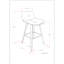 2 tabourets - Rembourrage en mousse, cadre en placage de bois naturel, barre de tissu en lin confortable de 2 au look moderne