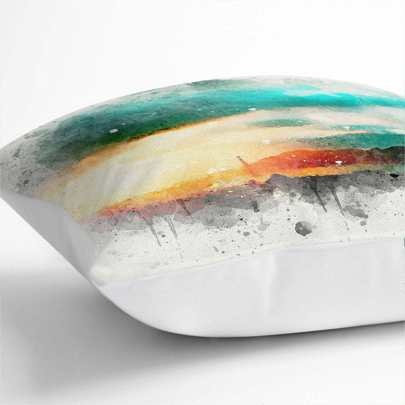 San Francisco Skyline in Abstract Cushion with Filling, 40cm H x 40cm W x 15cm D, White