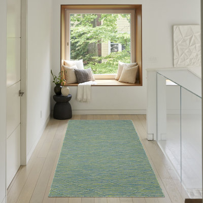 Tapis moderne bleu et vert 2 pi x 3 pi Nourison Was Wash Solutions