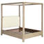 Flores Canopy Bed with Upholstered Headboard
