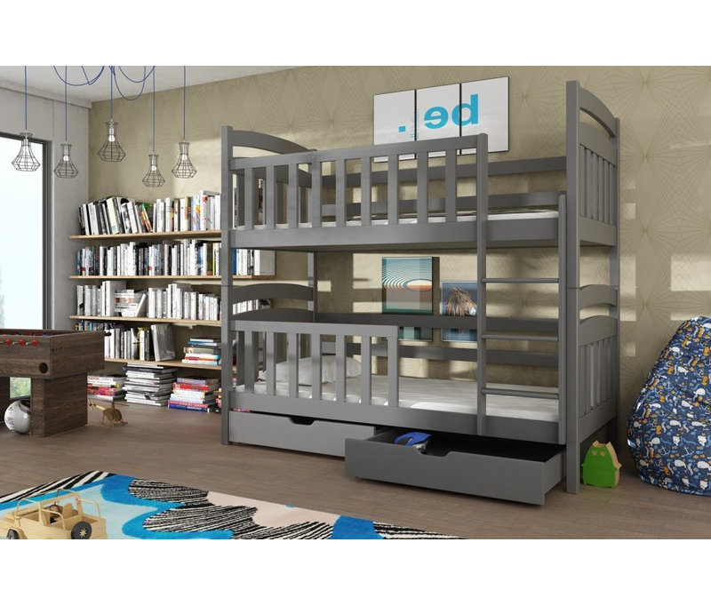 Seb Bunk Bed with Storage Included, Graphite