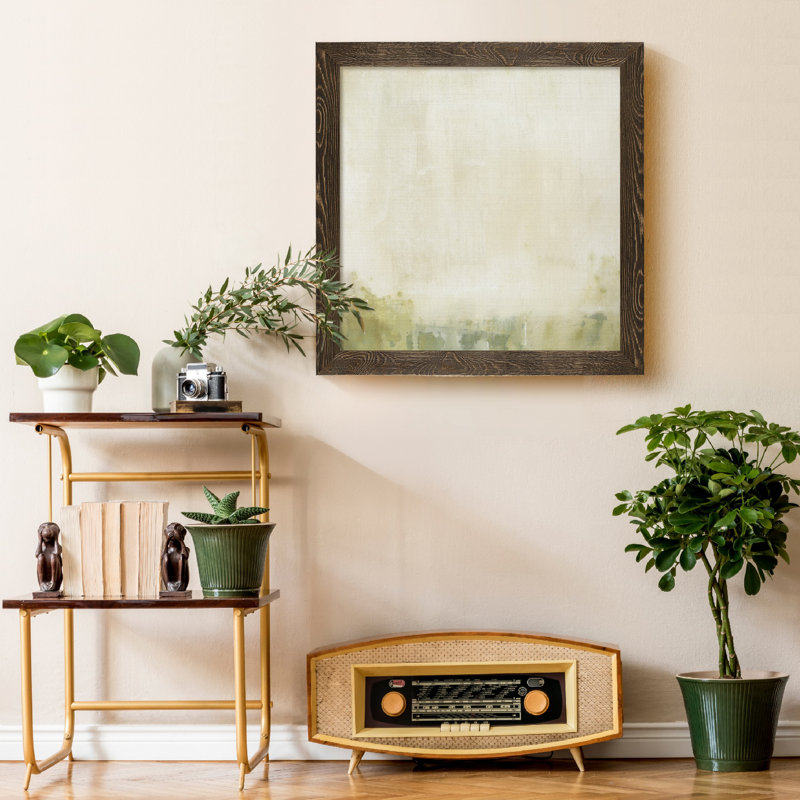 Olive horizon II, reproduction d’art sur toile encadrée, H 17 po x l 17 po x P 1,5 po, Encadré de bois de noyer