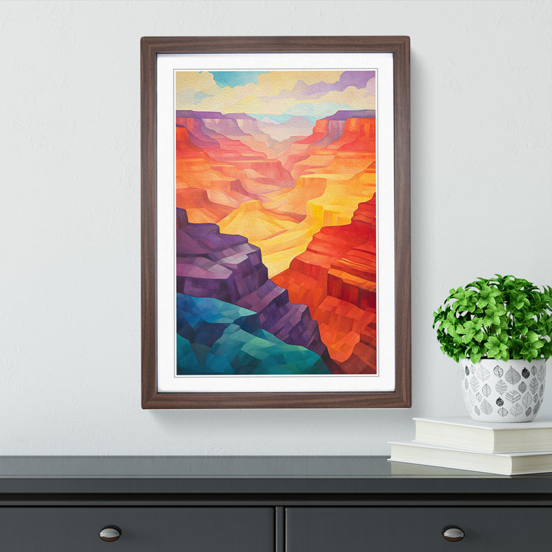 Grand Canyon Colour Field - Single Picture Frame Print on Wood