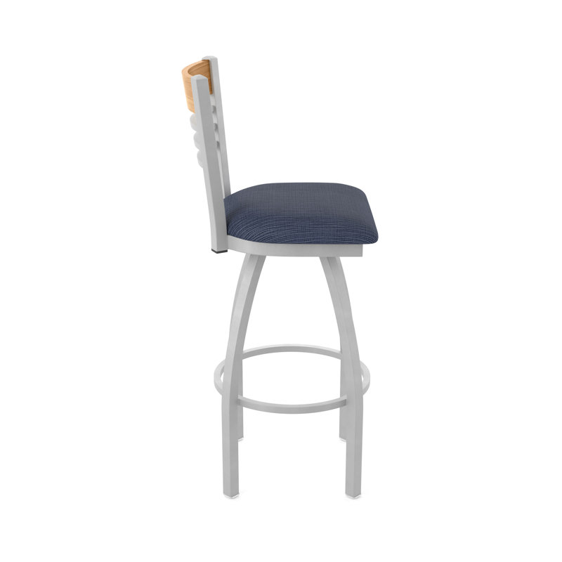 Tabouret de comptoir pivotant 880 Eleanor, Gris, Bleu très foncé, Tabouret de comptoir (siège d’une hauteur de 25