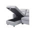 Canapé de coin convertible réversible Ruby 81,5 po en velours gris pâle avec méridienne de rangement et poches latérales