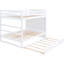 Lit superposé blanc avec surmatelas et structure en bois massif pour une stabilité accrue-223709841