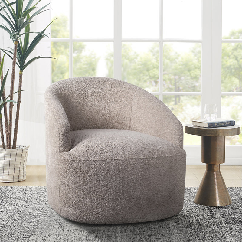 Chaise pivotante rembourrée à 360 degrés beige