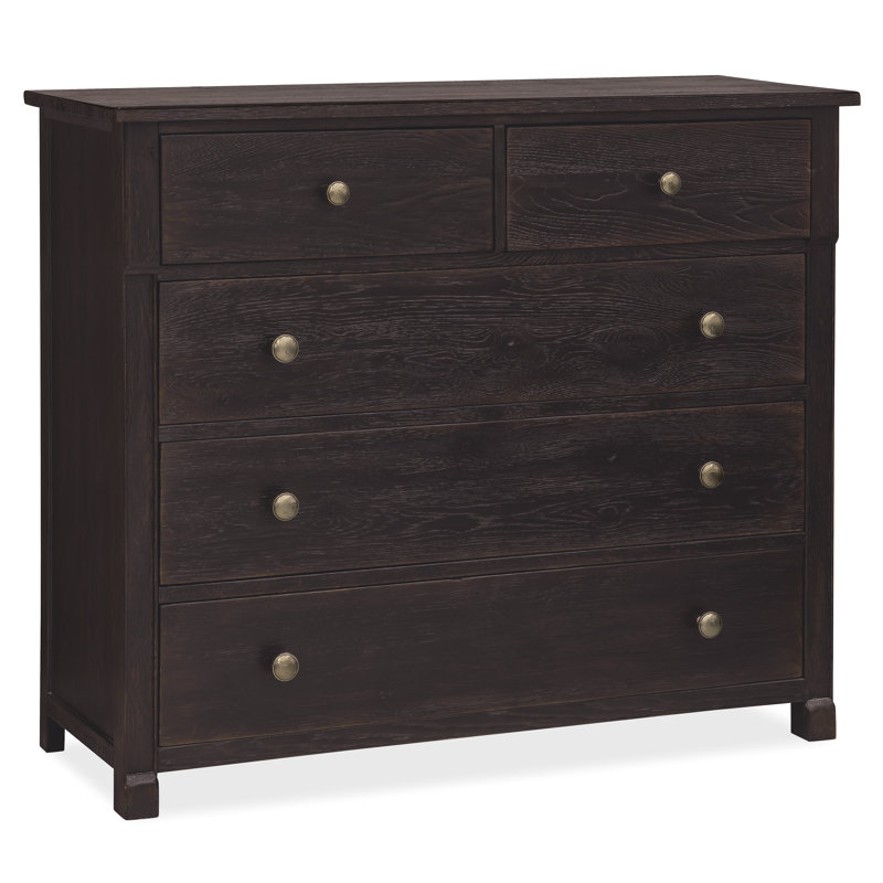 Commode à cinq tiroirs Driftwood, Marron foncé