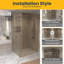 Drew Porte de douche pivotante réversible 45,6po–46po x 79po en or brossé avec verre teinté brun et panneau latéral 30,2–30,5po-125041171