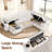 110" Modular Sectional Pull-Out Sofa With Side Table, Cupholders, Charging Ports-1125922886