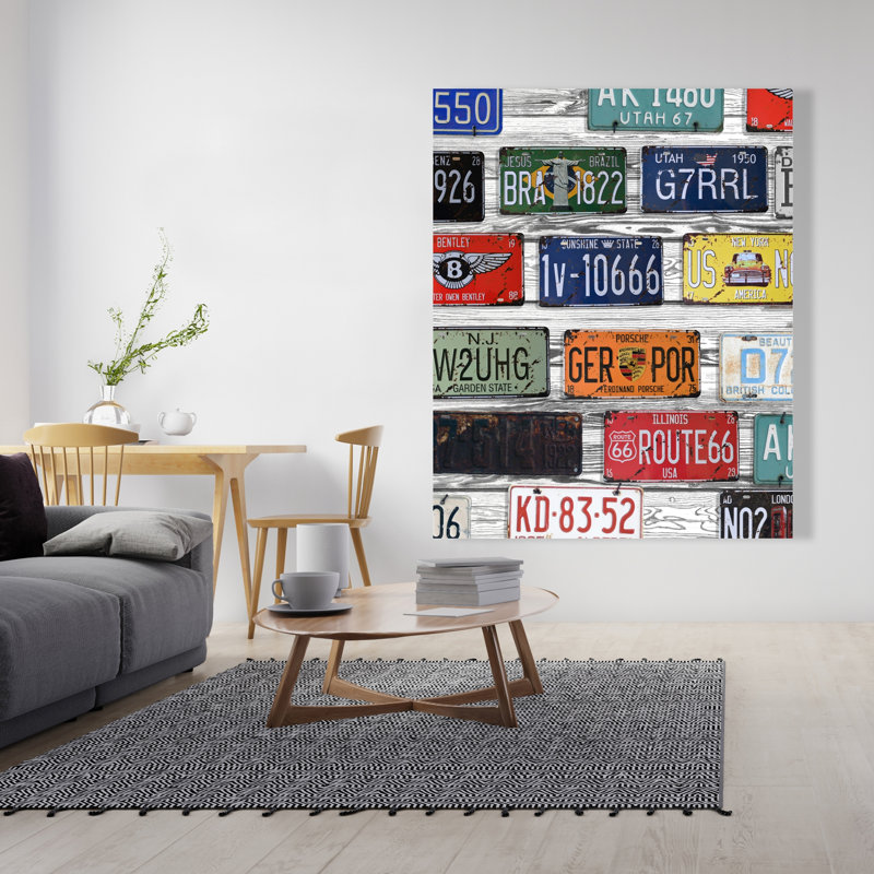 Plaques numériques - Toile typographique et symboles pour la décoration intérieure