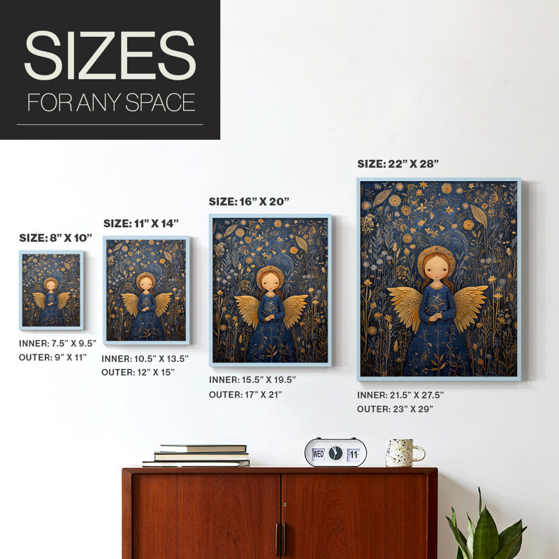 Religious Series CD III, reproduction encadrée - bois massif, H 21 po x l 17 po, Bleu
