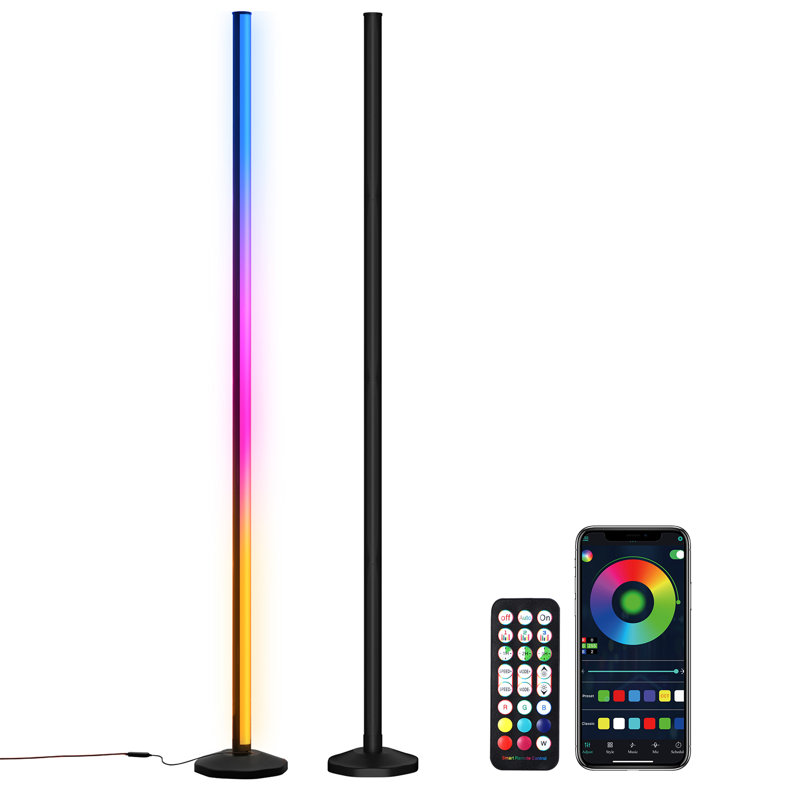 57.9"Inch Tall Column Corner Floor Lamp With 16 Million Colours Set Of 2