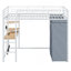 Lit mezzanine en métal avec bureau, tablettes, prise de courant, lumière DEL et garde-robe-981828924-981828922