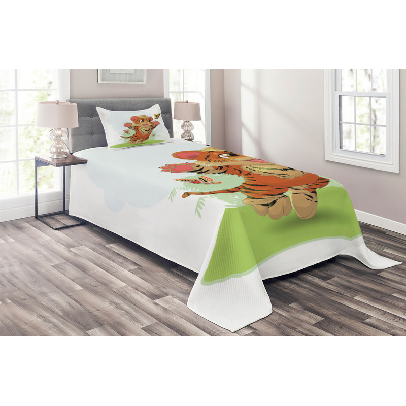 Polyester Coverlet, Twin Bedspread + 1 Sham