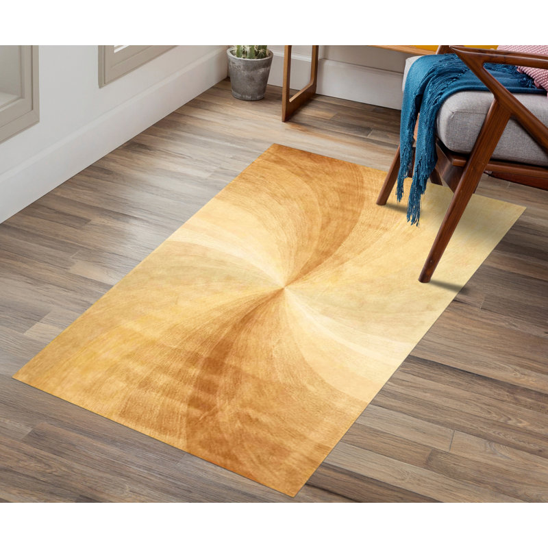 Tapis beige en laine touffeté à la main Abstract, Rectangle 11 pi 9 po x 14 pi 9 po