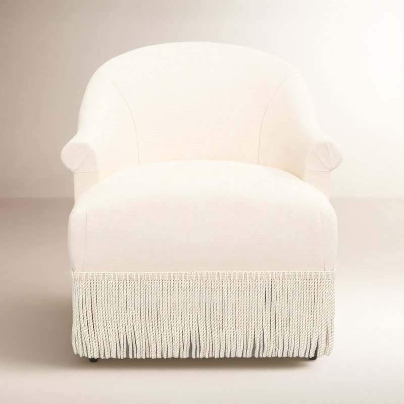 Fauteuil à oreilles Callie, Velours classique performance rosé, Ivoire