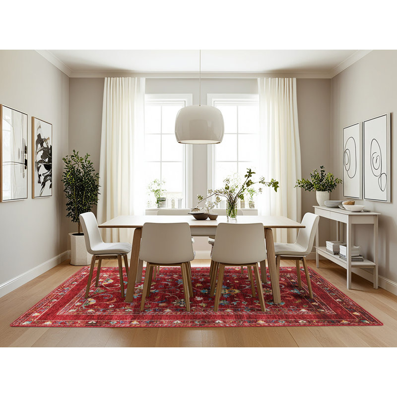 Tapis oriental rouge Fyllia, Rectangle 7 pi x 10 pi