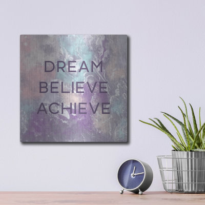 Trinx «Dream, Believe, Achieve» par Linda Woods, art mural en métal