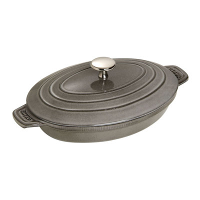 Staub Cast Iron 9-inch x 6.6-inch Oval Covered Baking Dish