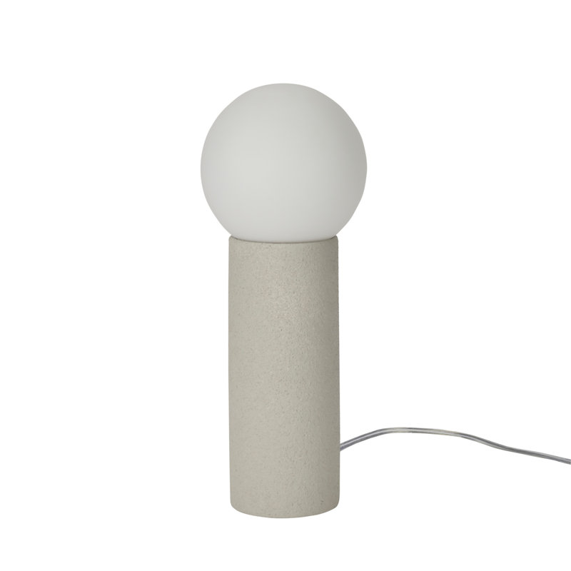 14" Frosted Glass Textured Grey Ceramic Accent Table Lamp
