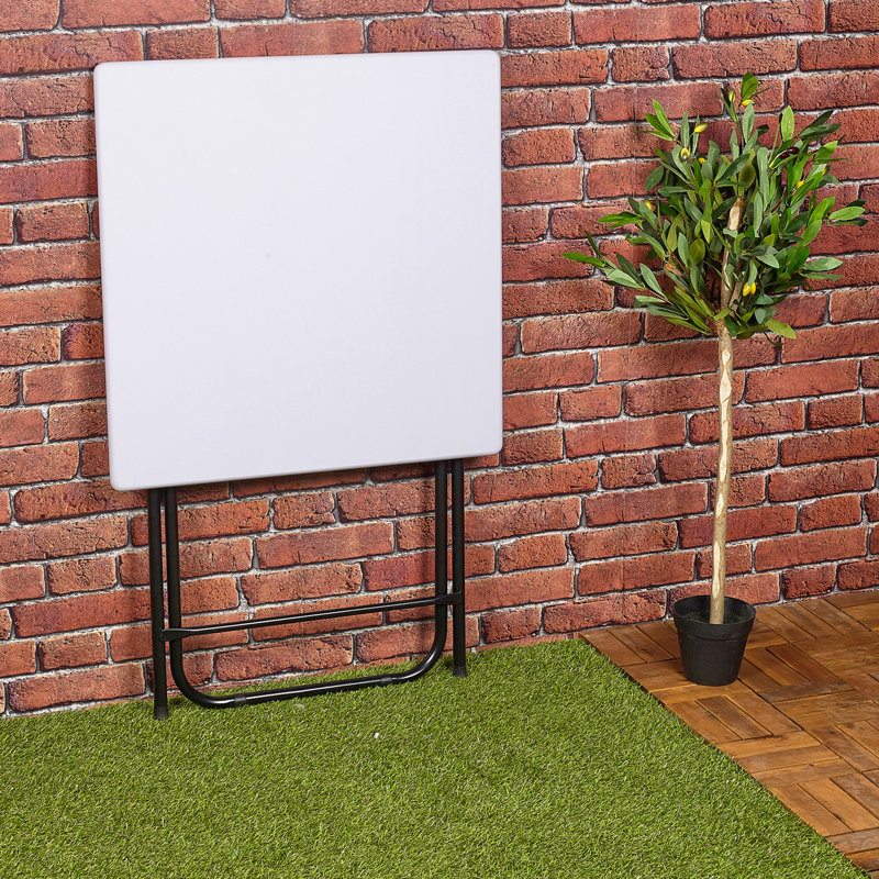 Hawkinsville Square Folding Table, White, 75cm H x 60cm W x 60cm D