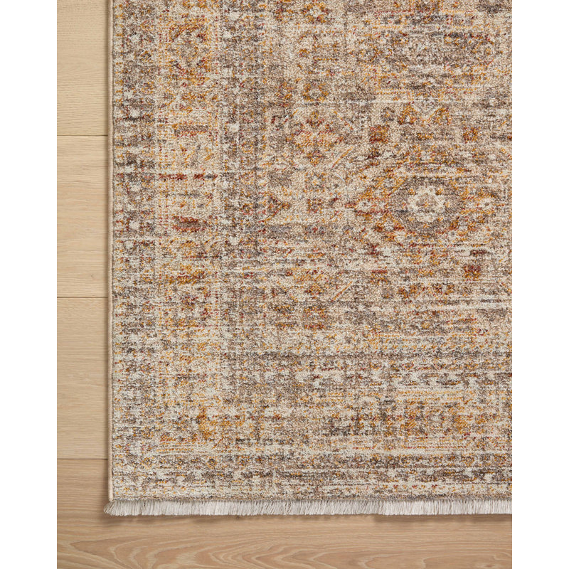 Angela Rose x Loloi Blake Oatmeal / Spice Area Rug, Square 1'5"