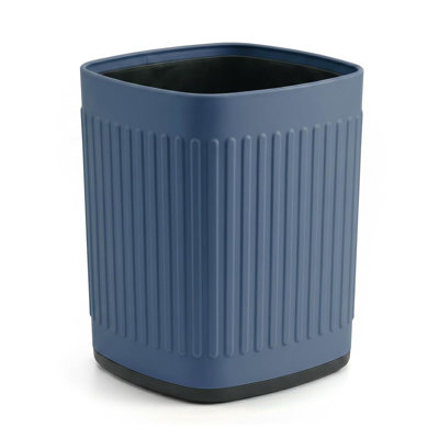 Metal Small Bathroom Trash Can 1.8 Gal/7L, White Waste Basket with Non-Slip Base, Waterproof & Durable for Office Bedroom