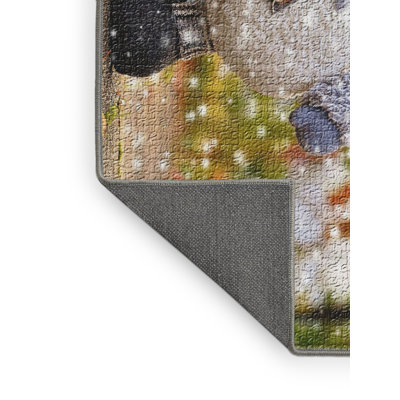 Tapis beige bonhomme de neige