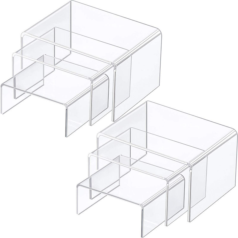 Ensemble de comptoir en acrylique 6 pièces Risers, H 2,95 po x l 4,92 po x P 3,14 po, Transparent