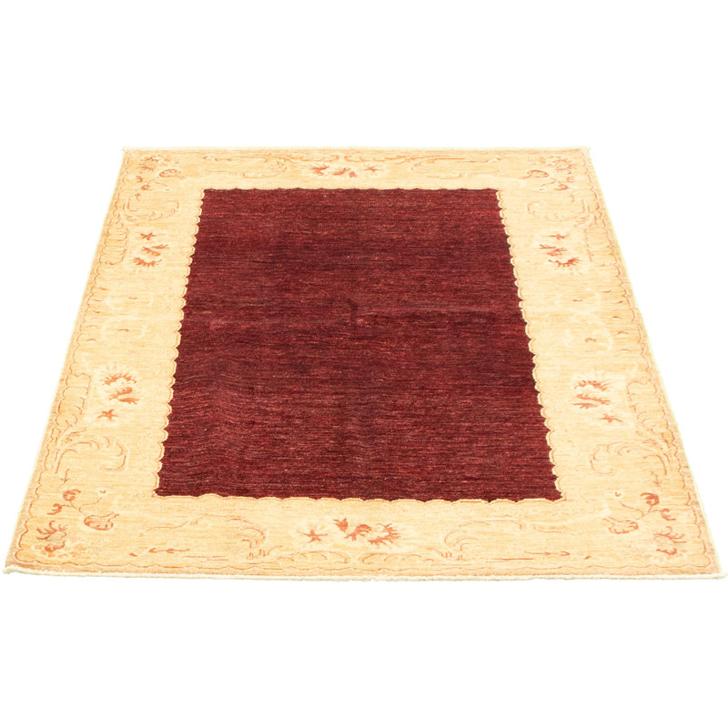 Tapis décoratif en laine noué à la main de conception unique 4 pi 9 po x 6 pi 8 po Deymar New Age