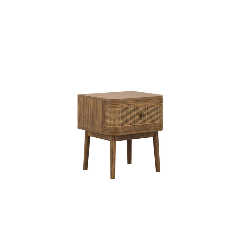 Callie Smoked Wood Bedside Cabinet