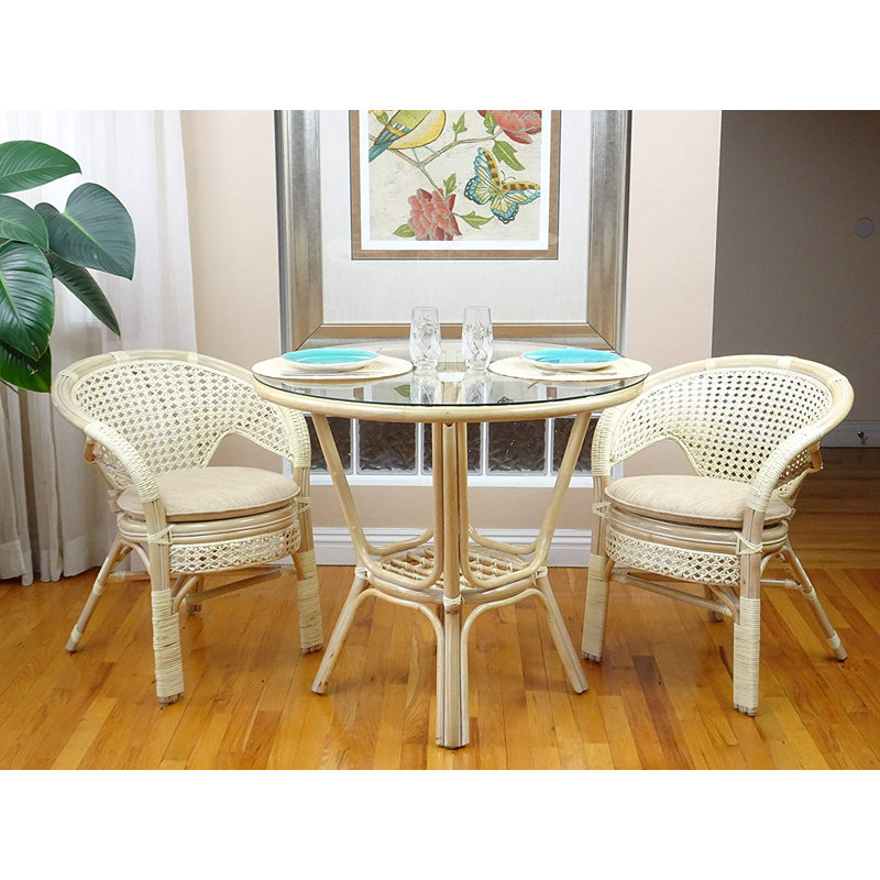 Clell Monmouth 37.5" Dining Table, White Wash