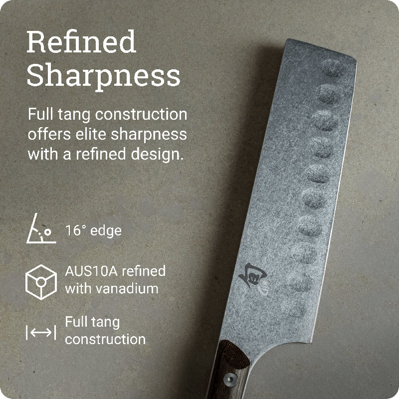 Shun Kanso 6.5" Hollow Ground Nakiri Knife, Handcrafted Japanese Vegetable Knife, AUS10A Stainless Steel Blade, Tagayasan Handle, Slicing Tool for Professional and Home Chefs