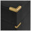 Bureau de direction 70 po avec bordure en métal, finition noire et dorée, grande surface d'écriture pour le bureau personnel