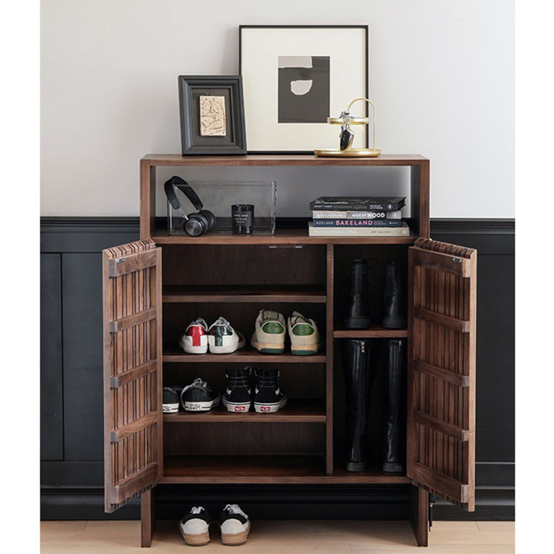 Simple Grille Entryway Shoe Storage Cabinet