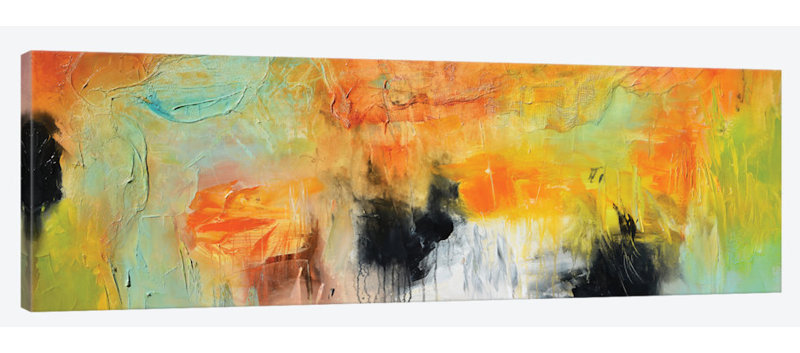 "store date i" , reproduction d’art sur toile tendue, H 16 po x l 48 po x P 1,5 po, Toile avec cadre noir