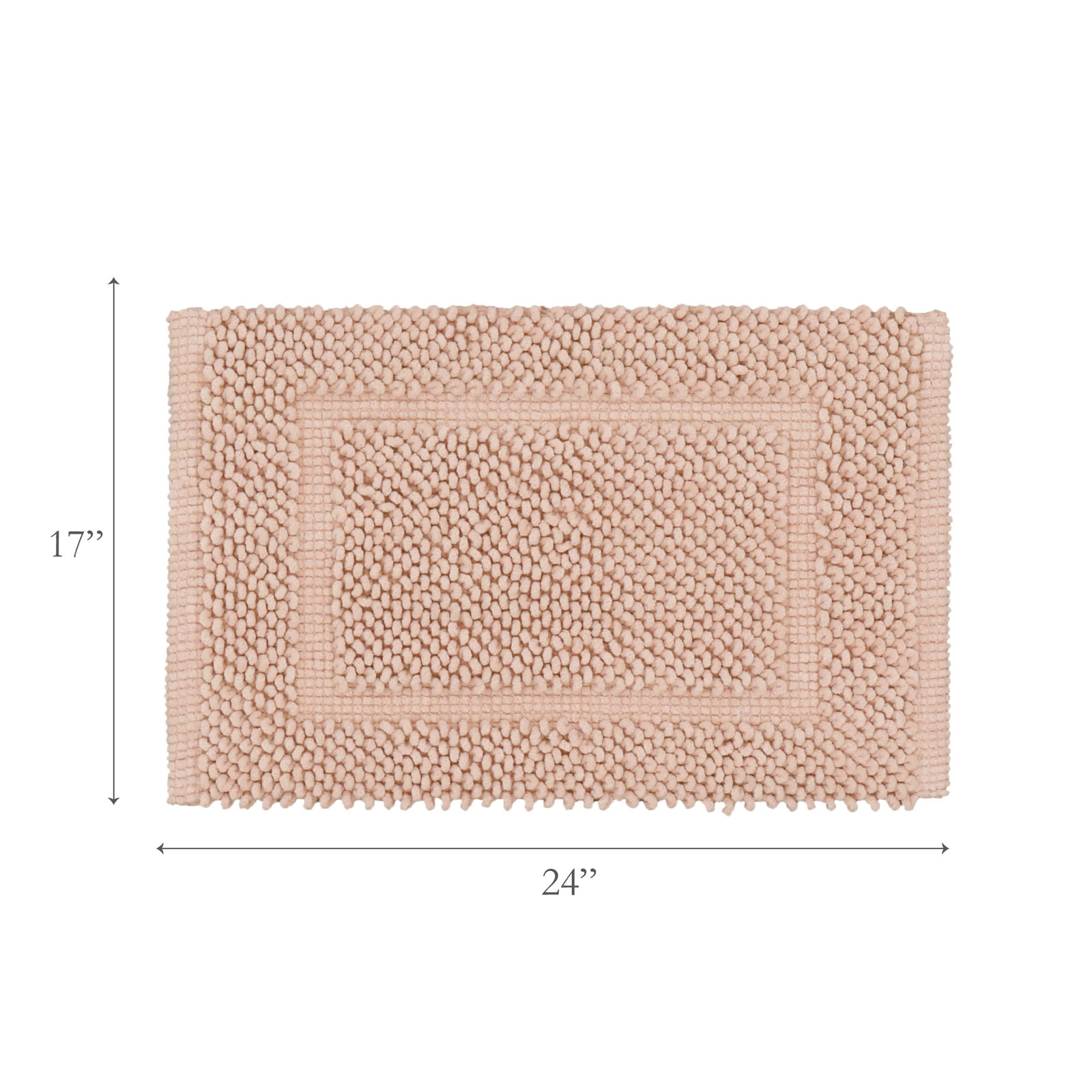 Payten Cotton Bath Mat, Dusty Rose, Set of 2 - 17" W x 24"L / 20"W x 32"L