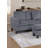 Sectional sofa with chaise longue and footstool
