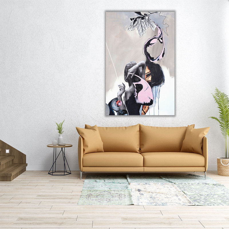 «Pink Fluence 2», reproduction d'art sur toile, H 30 po x l 20 po