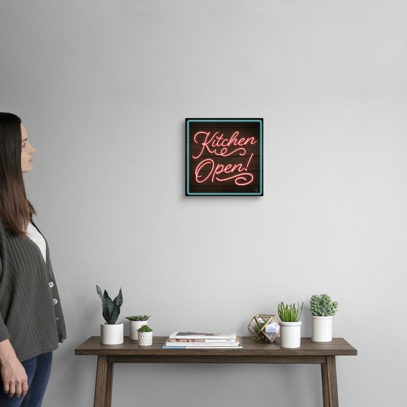 «Neon Kitchen Open Mollie», reproduction d'art sur toile tendue, Toile tendue, H 12 po x l 12 po x P 1,25 po
