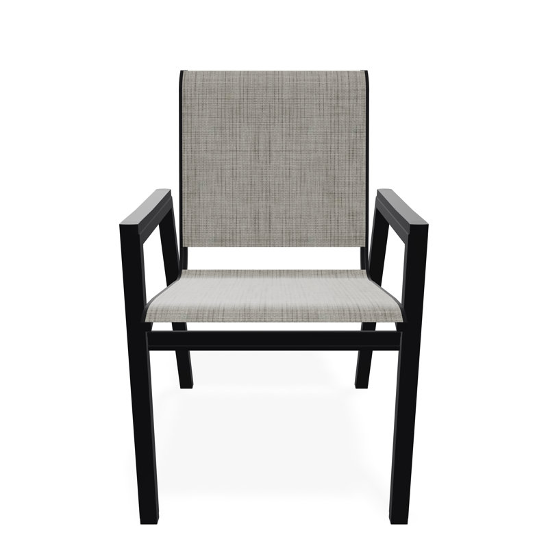 Bazza Outdoor Dining Chair, Smoke, Black