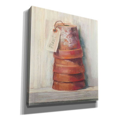 «Faigy Terracotta Pots On Canvas» par Carol Rowan, reproduction