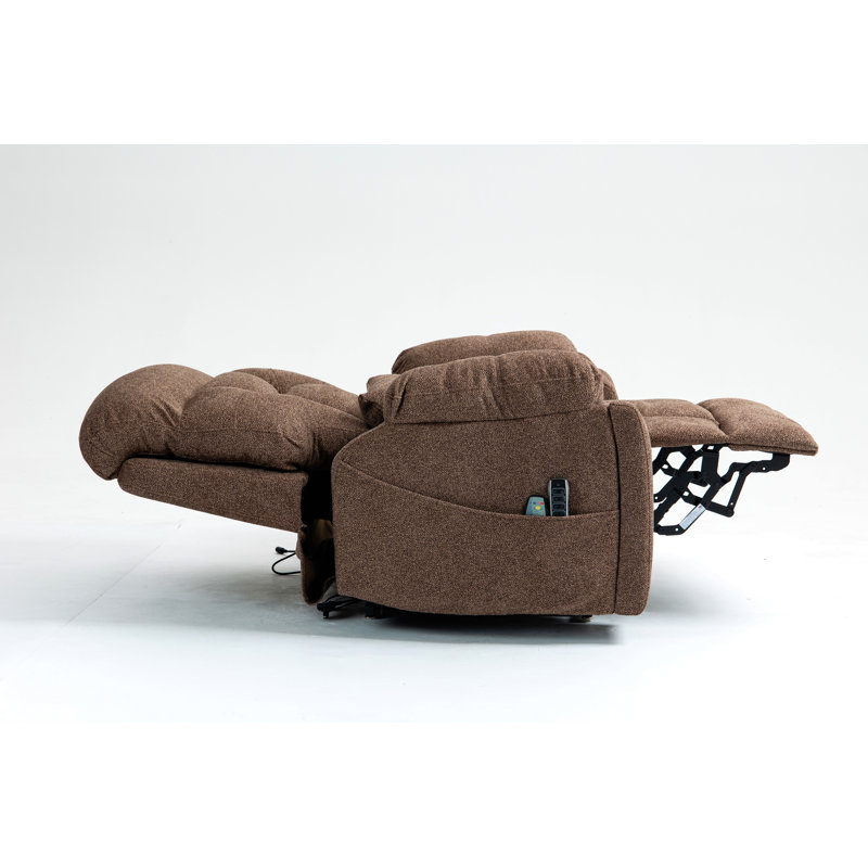 Electric Lift Chair, Flat High Density Foam Electric Sofa, With Heating And Massage Functions, Can Tilt To 180 Degrees, 2 Pocket Cup Holders, 2 Remote Control