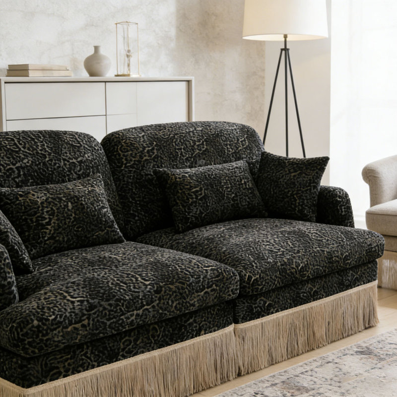 Canapé Comfy Chenille Leopard, Green+2seat