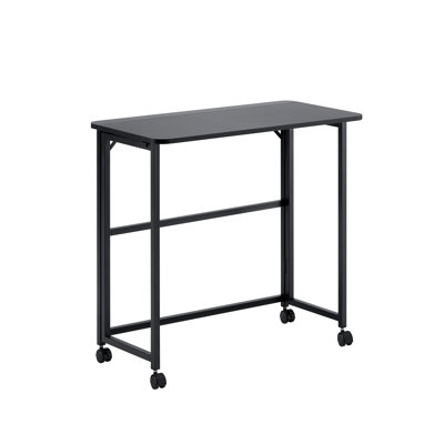 Folding Desk Small Foldable Desk For Small Space, 31.5 Inches Writing Computer Desk In Study, Home Office Foldable Office Desk For Bedroom 80*40,Black
