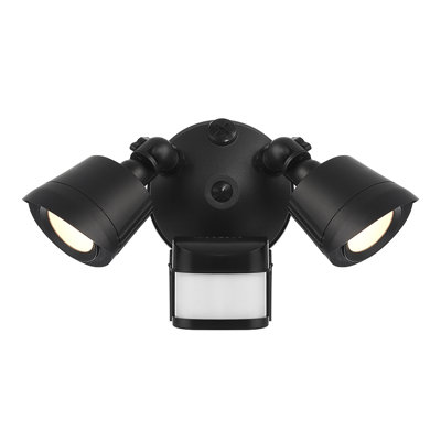 Outdoor Black LED Double Flood Light with Motion Sensor and Adjustable 3CCT Color Temperature