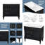 Meuble-lavabo sur pied 36 po avec lavabo en céramique, tiroir rabattable et tablette ajustable 36 po-1802406940