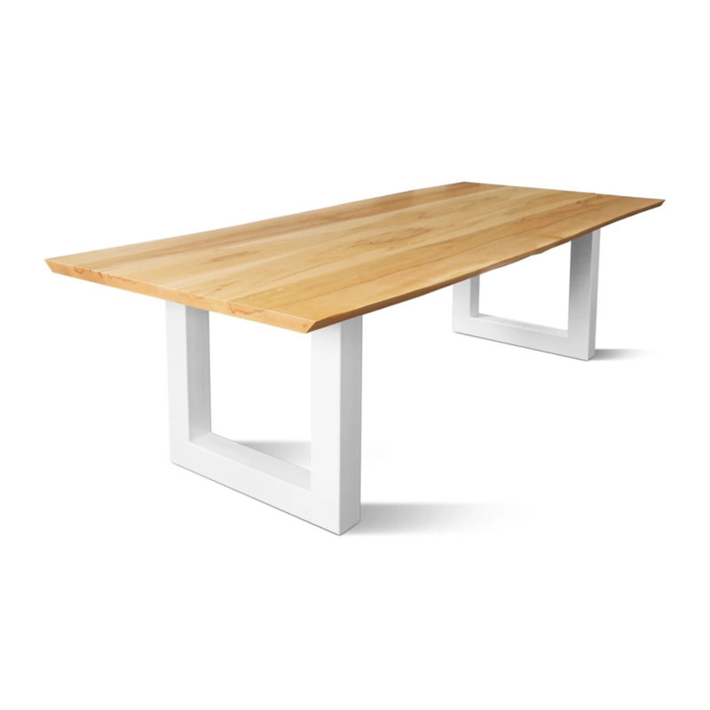 Neftaly Solid Wood Top Metal Base Dining Table