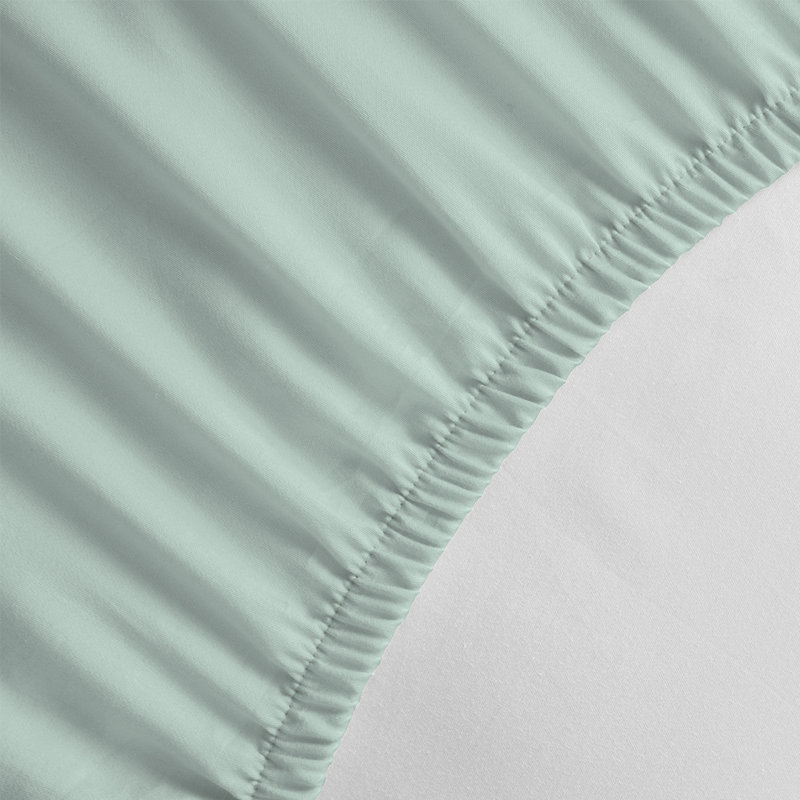 100% Cotton Fitted Sheet, Mint Green, European Double (140 x 200 cm)